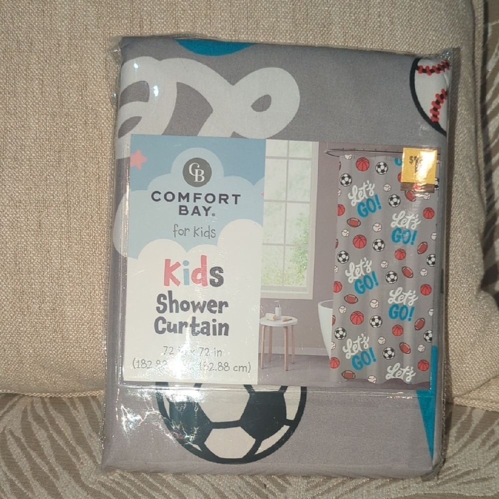 Comfort Bay Kids Gray Shower Curtain